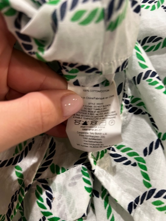 Tory Burch Rope Print Button Down Shirt Size 4 - Picture 6 of 6